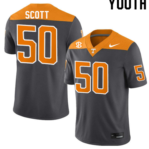 Youth #50 Ryan Scott Tennessee Volunteers College Football Jerseys Stitched-Anthracite